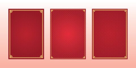 Chinese Background Red Gold Frame Color
