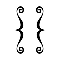 Curly braces icon isolated on white background, Brackets symbol elements. Black quote sign. Vector illustration