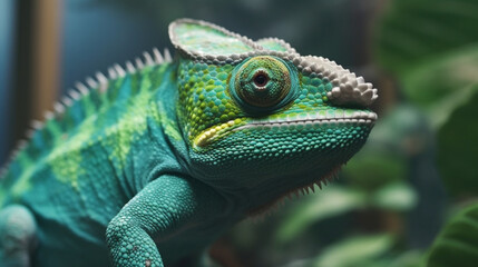 Fototapeta premium green iguana on a branch