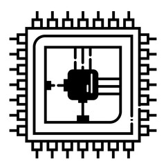 Microprocessor chip icon.