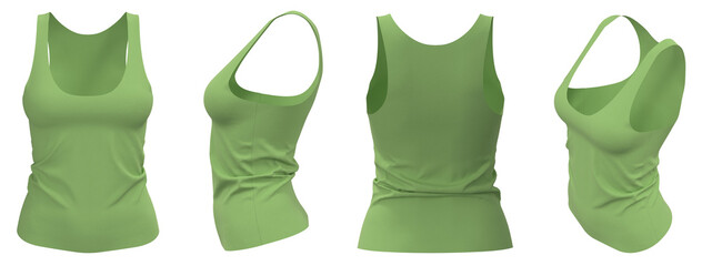 Women's Tank Top.  Green Sleeveless shirt