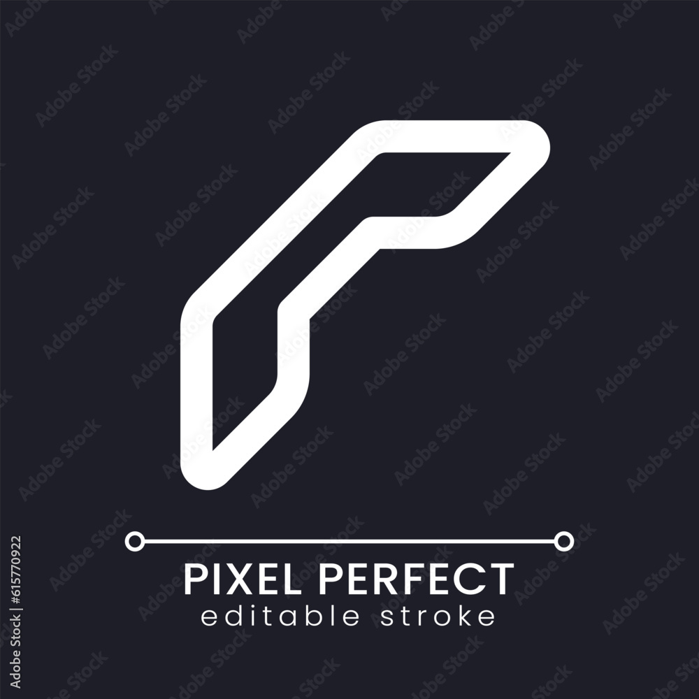 Poster call ended pixel perfect white linear ui icon for dark theme. finish call. dial via messenger. vecto