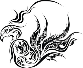 bird phoenix tattoo design