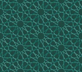 Seamless tileable Jade Islamic pattern, dodecagon rosette, geometrical pattern, turquoise