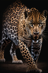 Obraz premium Aesthetic photo of a black golden Jaguar
