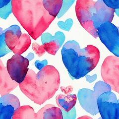 Hearts Seamless Pattern 12x12 inches Created with Generative AI Tools