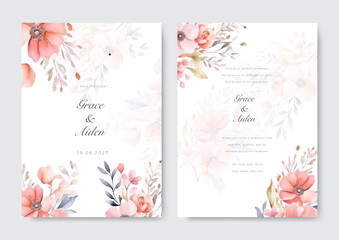 Nude rose flower flora vector elegant leaves wedding invitation card template