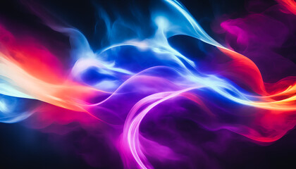 Obraz premium An explosion of colors with swirling trails of smoke. Generative AI.