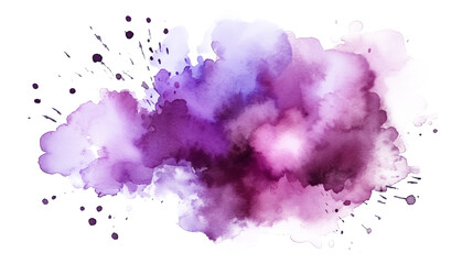 Watercolor purple stain. On a transparent background.