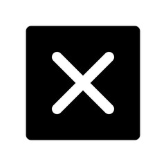 Obraz premium Close icon with cross and square