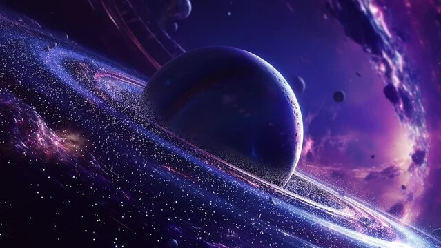 Beautiful Planet in Space - Saturn - Nebula - Galaxy - Universe - Space - Cosmos - Concept Art