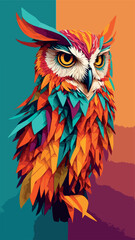 Colorful art owl illustration