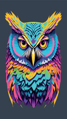Obraz premium Colorful art owl illustration