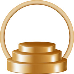 realistic golden 3d podium background