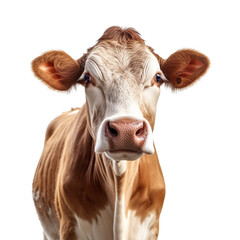 cow face shot isolated on transparent background cutout