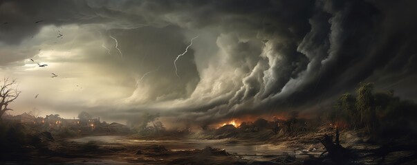 A swirling tornado a dramatic manifestation of nature