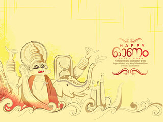 Creative vector sketch for Happy Onam festival of South India Kerala