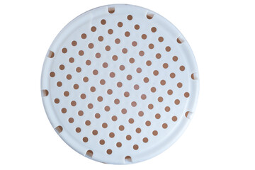 Circle shape plastic strainer on white