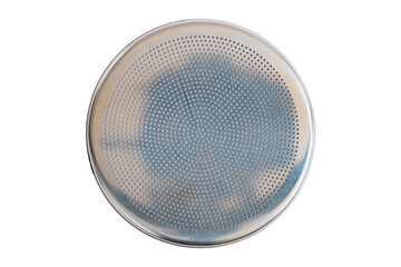 Circle shape stainless steel strainer colander sieve isolated