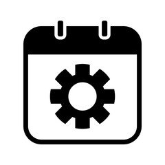 calendar with cogwheel gear icon vector