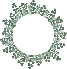 Vintage fern leaf wreath illustration for decoration on Healthy, organic life style and tropical forest. 