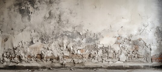 Cracked concrete wall texture background. Generative AI technology.	
