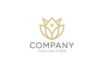 Creative flower and real estate logo design template
