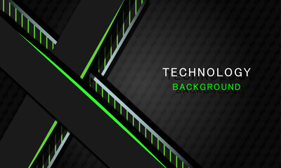 TECHNOLOGY BACKGROUND, VECTOR BANNER WITH BLACK  AND NEON GREEN COLOURS