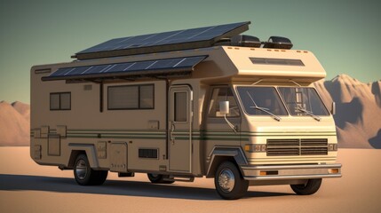 Obraz premium camper van on the beach