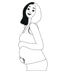 Silhouette of a pregnant woman.