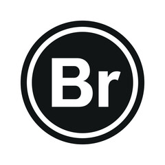 Belarusian ruble coin symbol. Flat black and white currency icon. Black and White. Vector illustration.