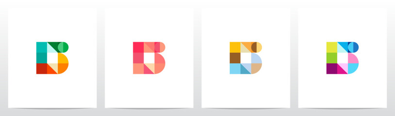 Geometric Mosaic Letter Logo Design B © recehan