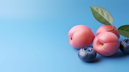Blueberry soft peach isolated background