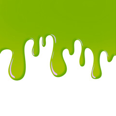 painted green dripping white background