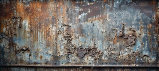 Old rusty metal plate texture background. Generative AI technology.	