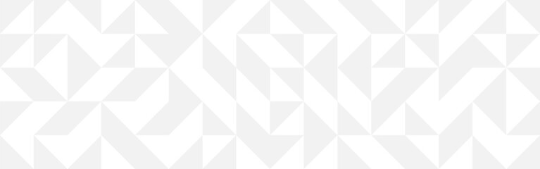 Obraz premium Trendy geometric background in light gray and white shades, template for web design and wallpapers. Texture of triangles and squares in mosaic, modern pattern.