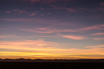 Colorful sunset at  Sossusvlei, Namibia