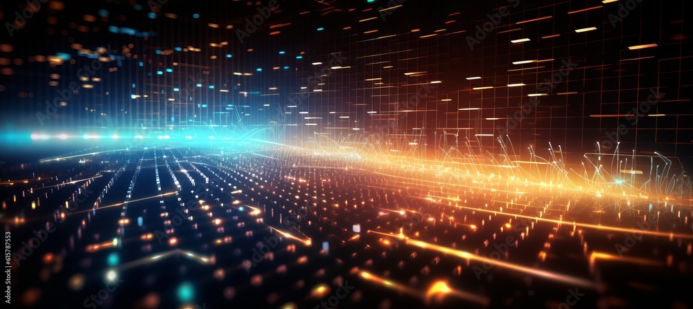 Poster virtual space technology background. generative ai technology.