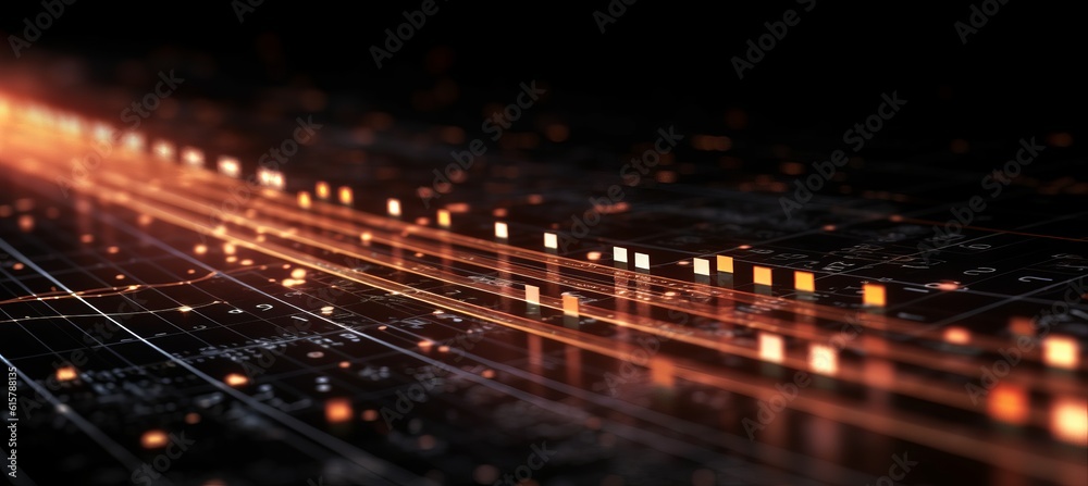 Aufkleber blue virtual cyberspace matrix technology background. generative ai technology.