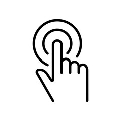 Touch outline vector illustration icon isolated on white background