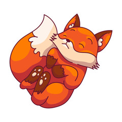 Cute Fox Character Sticker