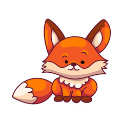 Cute Fox Character Sticker