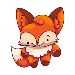Cute Fox Character Sticker