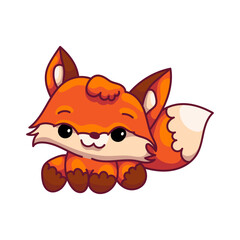 Cute Fox Character Sticker
