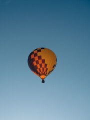 Vilnius, Lithuania - 06 13 2023: Hot air balloons in Vilnius. Bright hot air balloon in the sky