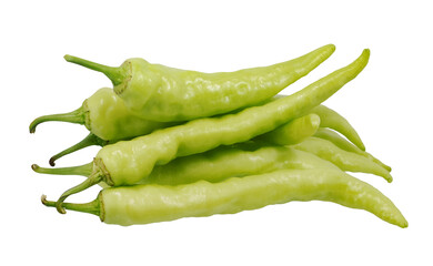 green chili pepper isolated on a white background