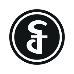 Cambodian riel coin symbol. black and white Flat currency icon. currency of The Cambodia. Vector illustration.