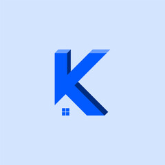 Vector k home logo design vector