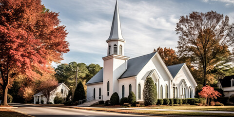 Travelers find solace at United Methodist Church in Tra, GA. - obrazy, fototapety, plakaty