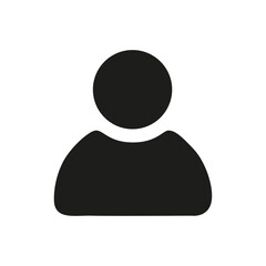 Vector flat illustration in black color. Avatar, user profile, person icon, gender neutral silhouette, profile picture. Suitable for social media profiles, icons, screensavers and as a template.